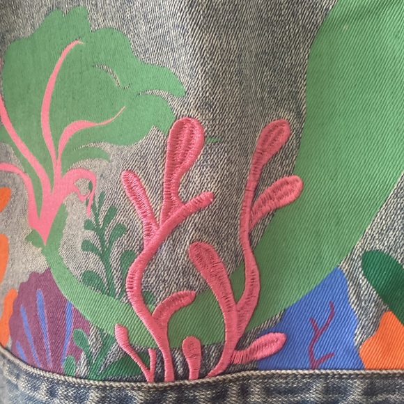 Disney Blue Denim Jacket with Ocean Theme size 1X - Picture 11 of 14